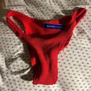 red bound bond eye bikini bottoms